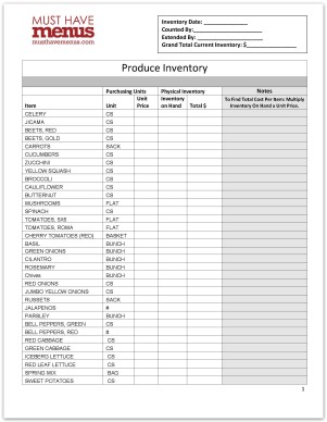 Produce Inventory Form