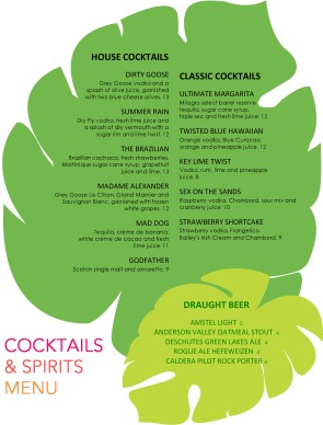 summer menu template