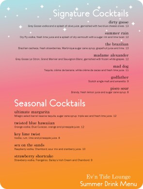 summer menu template