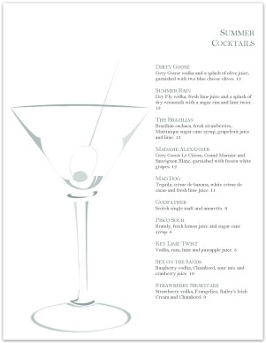 Summer Cocktail Party Menu
