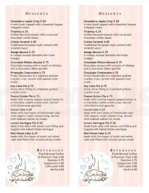 Gourmet Dessert Menu