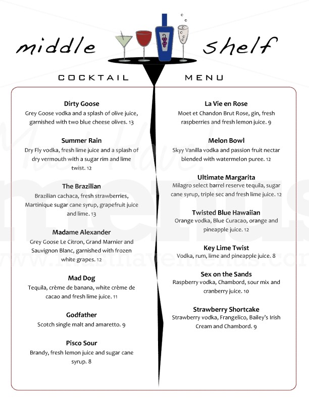 Table Cocktail Menu | page 1