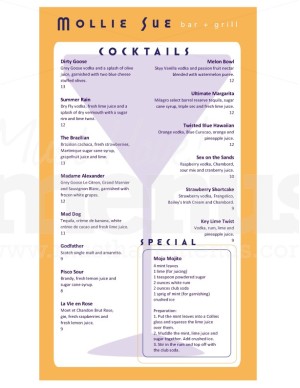 Retro Cocktail Menu Long