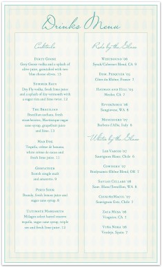 Elegant Bar Menu Long