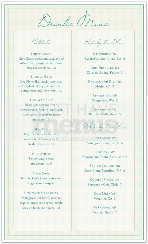 Elegant Bar Menu Long | page 1