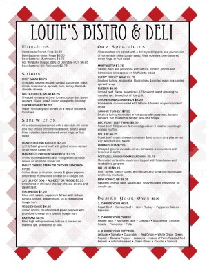 Hometown Deli Menu
