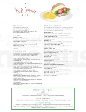 Sandwich Deli Menu
