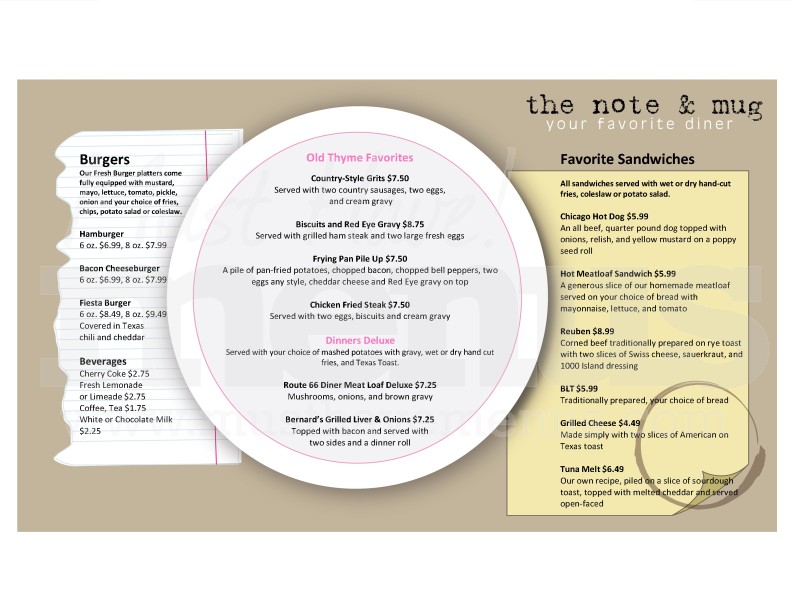 Diner Restaurant Menu Long | page 1