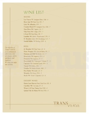 Simple Wine List