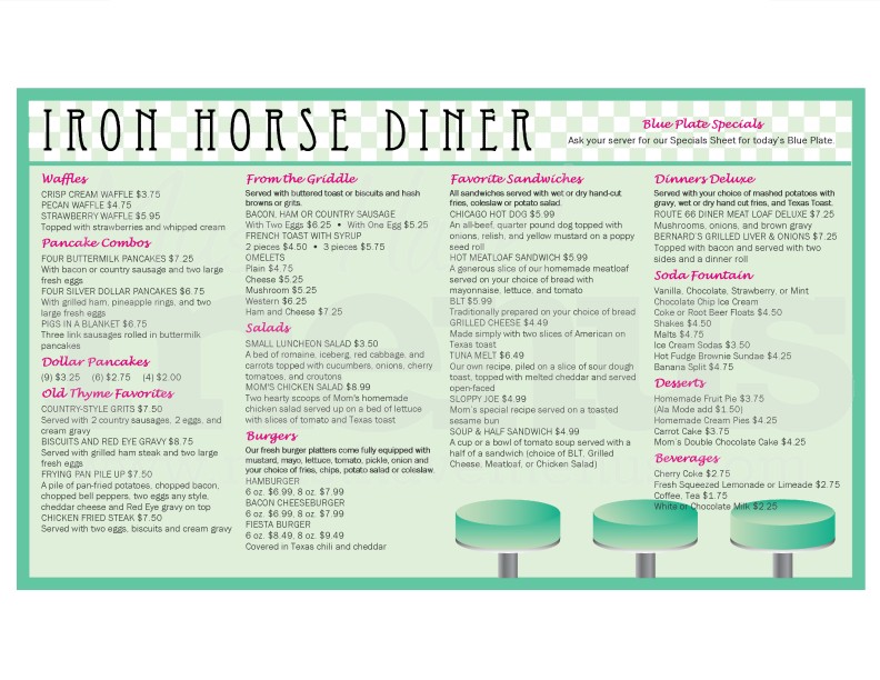 Diner Breakfast Menu Long | page 1