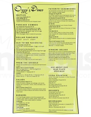 Retro Diner Menu Long