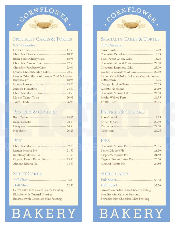 Bread Menu | page 1