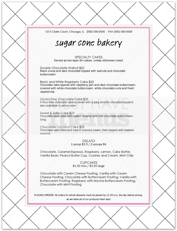 Corner Bakery Menu | page 1