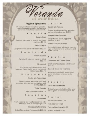 Italian Menu