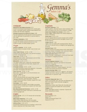 Italian Grill Menu Long