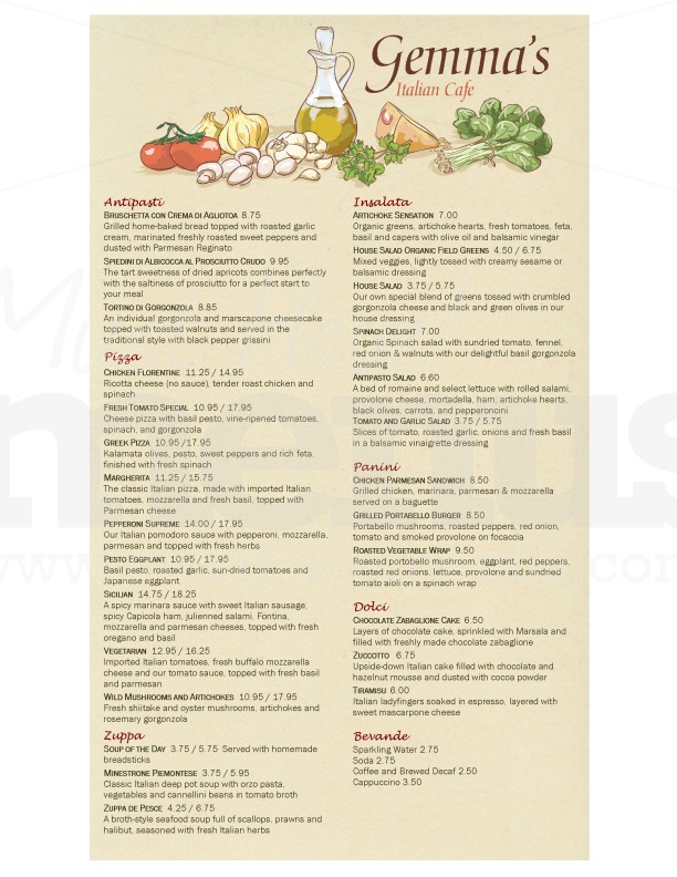 Italian Grill Menu Long | page 1