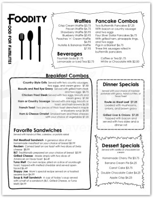 Family Restaurant Menu
