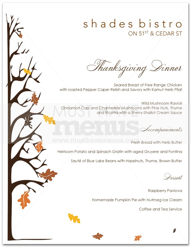 Traditional Thanksgiving Menu | page 1
