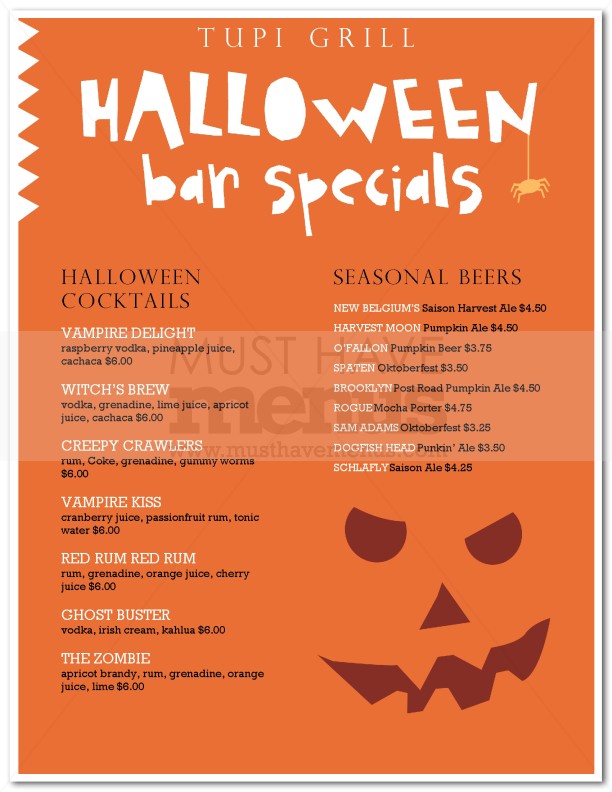 Halloween Bar Flyer | page 1