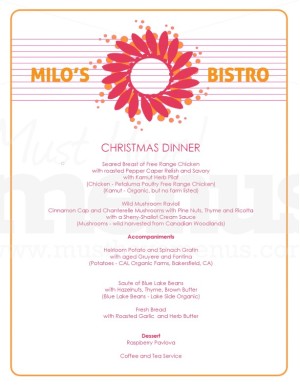 Christmas Lunch Menu