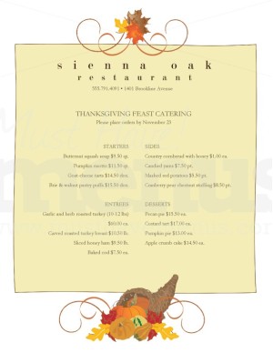Catering Thanksgiving Menu