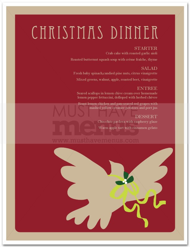 Archive Christmas Restaurant Menu | page 1