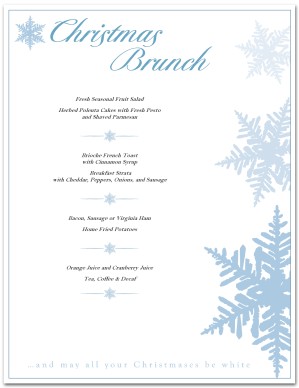 Christmas Brunch Menu