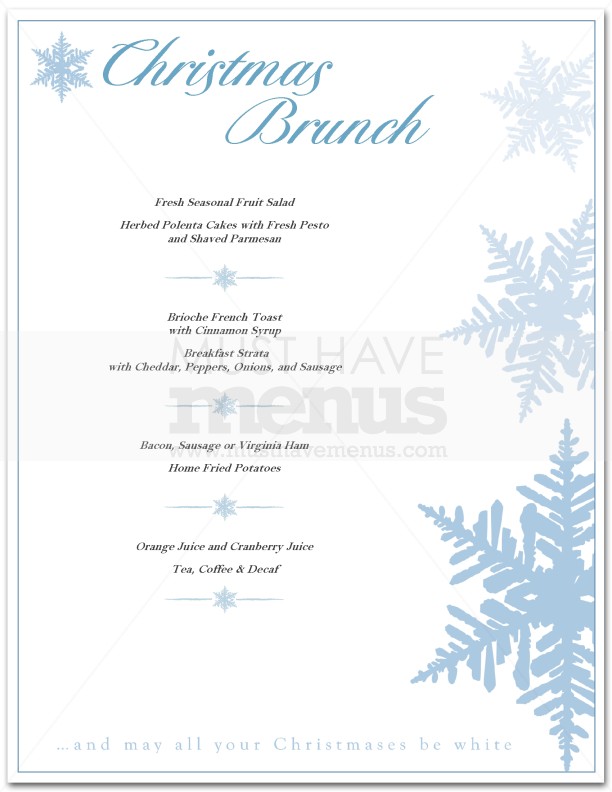 Christmas Brunch Menu | page 1