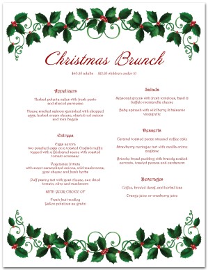 Vegetarian Christmas Menu