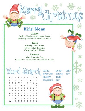 Christmas Kids Menu