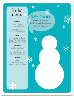 Winter Kids Menu