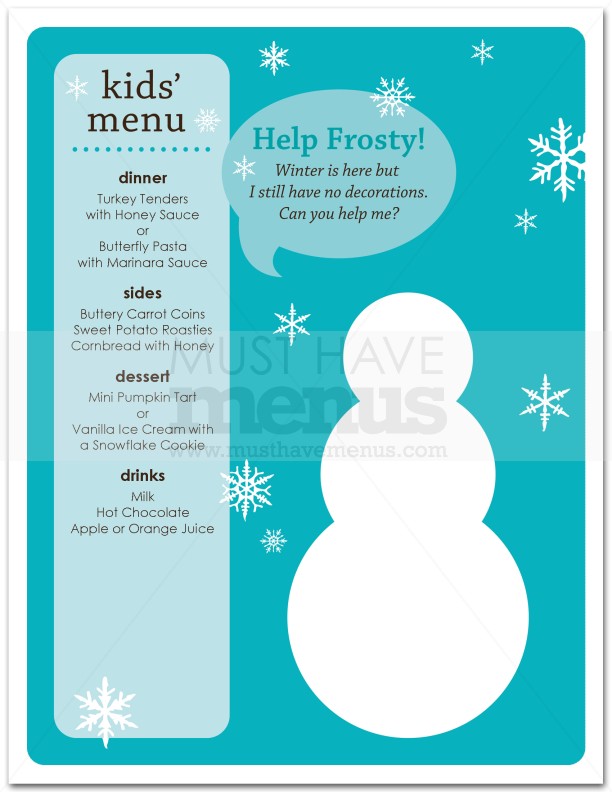 Winter Kids Menu | page 1
