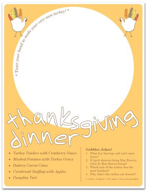 Kids Thanksgiving Menu