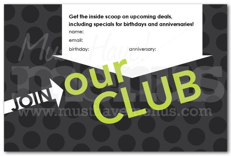 Restaurant Club Card | page 1