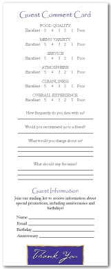 Guest Comment Card