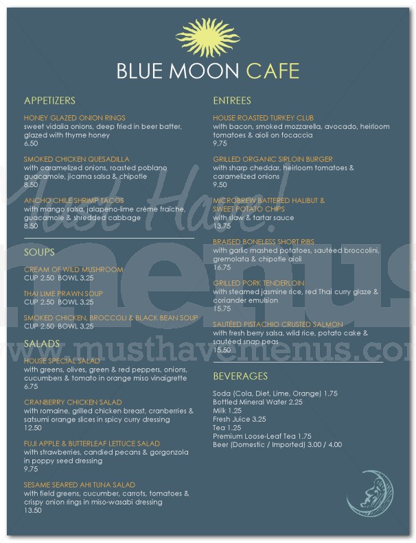Menu for Cafe | page 1