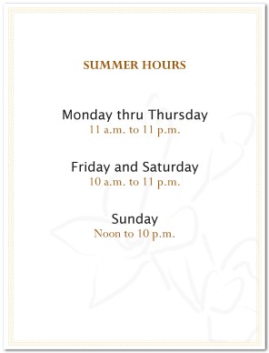 Summer Hours Flyer