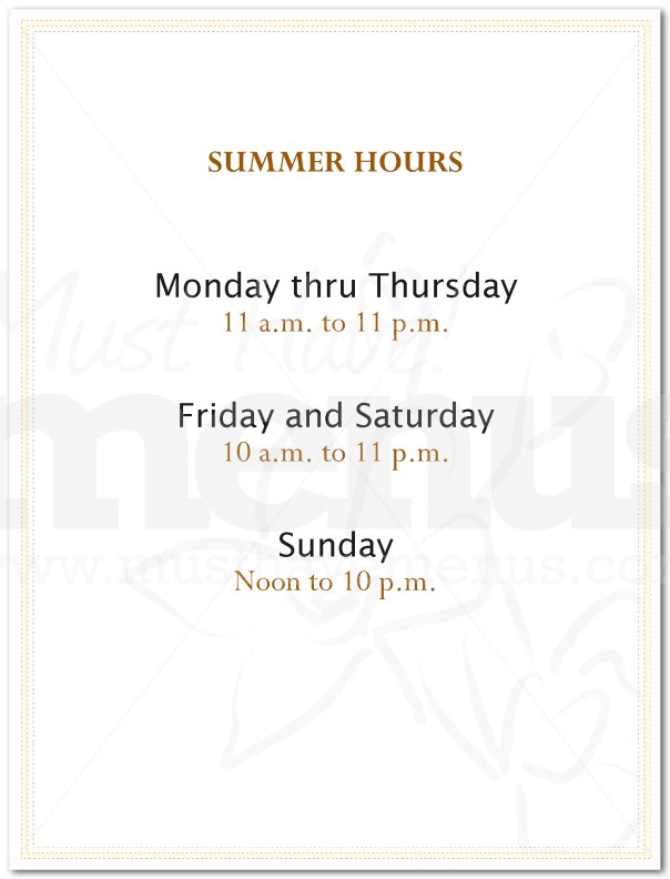 Summer Hours Flyer | page 1