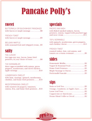 customize restaurant breakfast menu