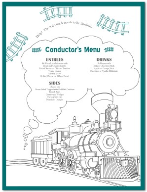 Kids Menu for Coloring