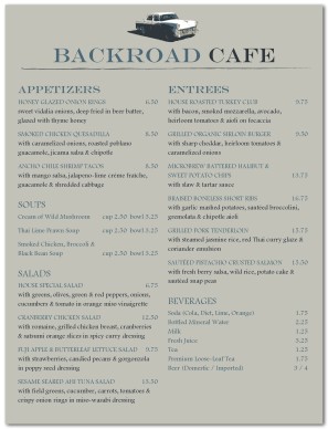 Bay Cafe Menu