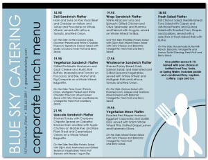 Corporate Catering Menu