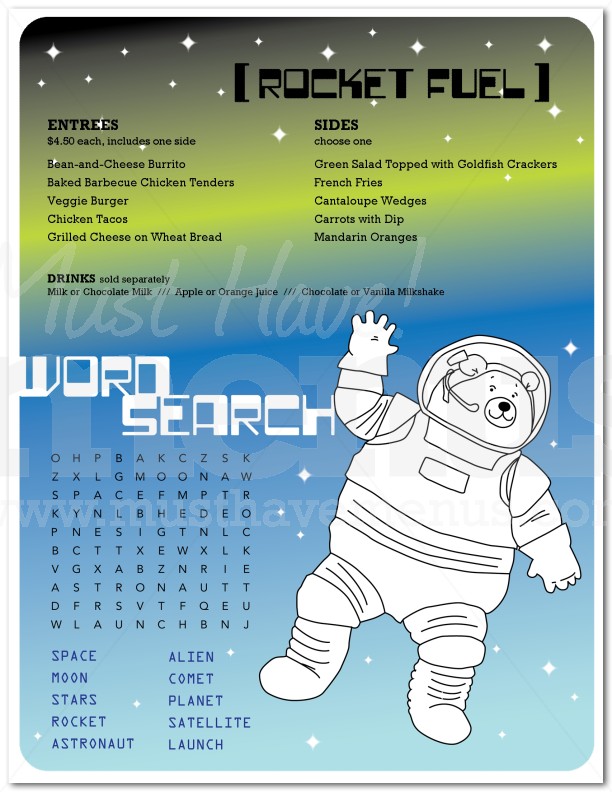 Burger Kids Menu | page 1