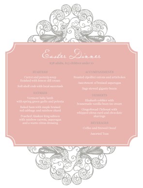 easter menu template