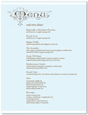 Breakfast Lunch Menu