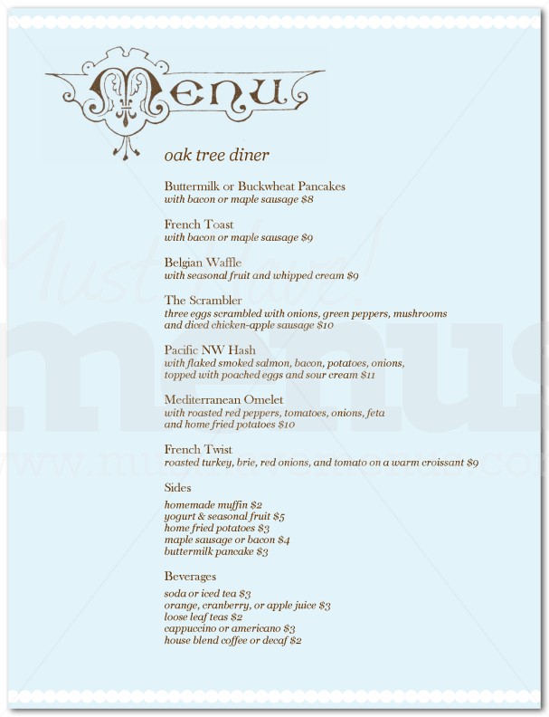 Breakfast Lunch Menu | page 1