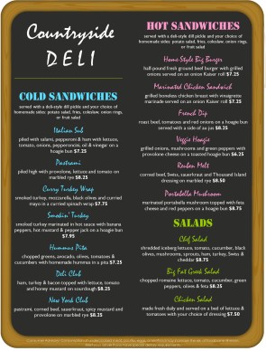 deli menu template