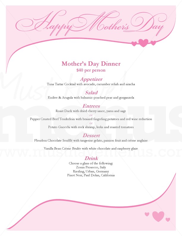 Mothers Day Banner Menu | page 1