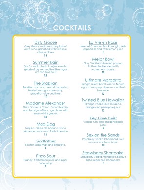 View Sample Bar Menu