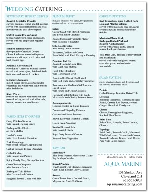 Wedding Dinner Menu